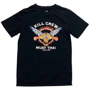 Kill Crew Fighter’s Club Muay Thai Graphic Tee Black Tiger Shirt Size M